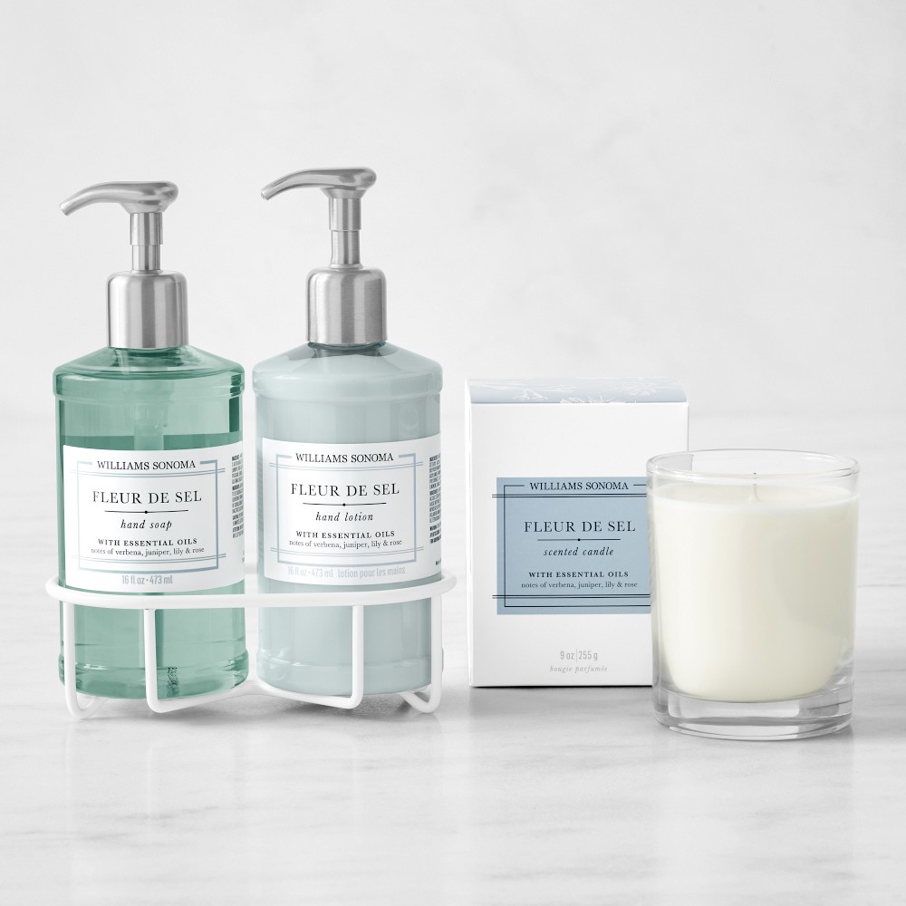 Williams Sonoma Fleur De Sel Hand Soap, Lotion & Candle 4-Piece Kitchen Set