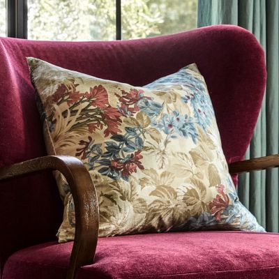 Fern Forest Printed Silk Pillow Cover