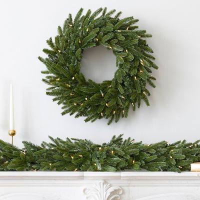 Balsam Hill Balsam Fir Pre-Lit Faux Wreath & Garland