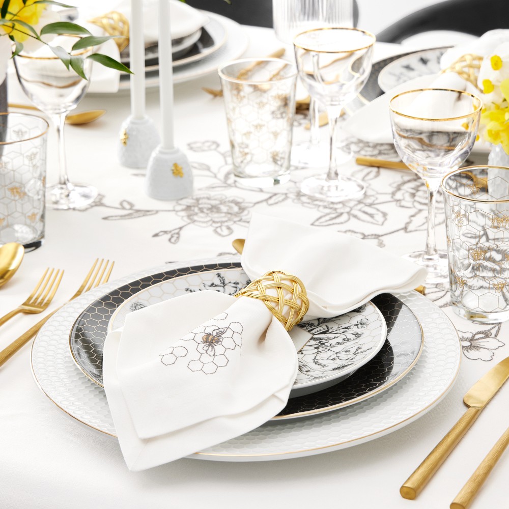 Bee Embroidered Tablecloth
