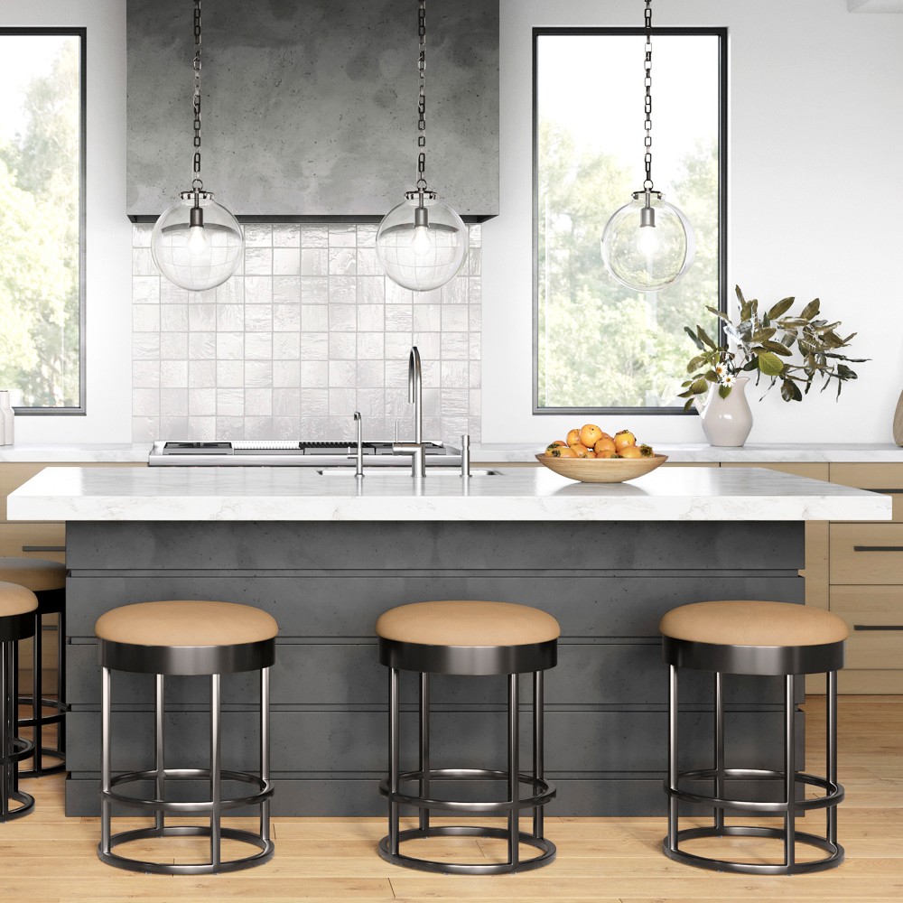 Sydney Upholstered Backless Counter & Bar Stool, Taupe