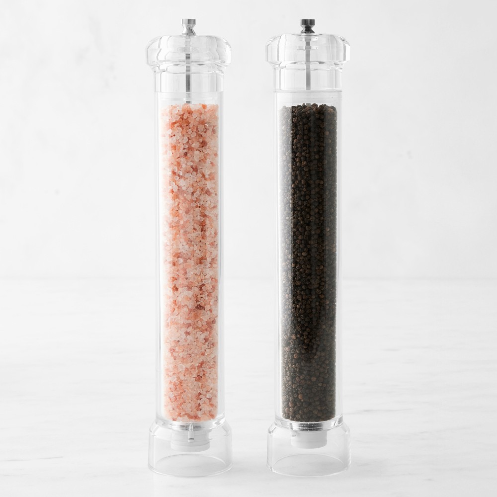 Williams Sonoma Pink Himalayan Salt & Black Peppercorn Tall Mills, 15