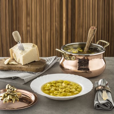 Ruffoni Historia Hammered Copper Stock Pot with Olive Knob, 3 1/2-Qt.