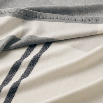 Plaid Lambswool Throw, Grayson Black