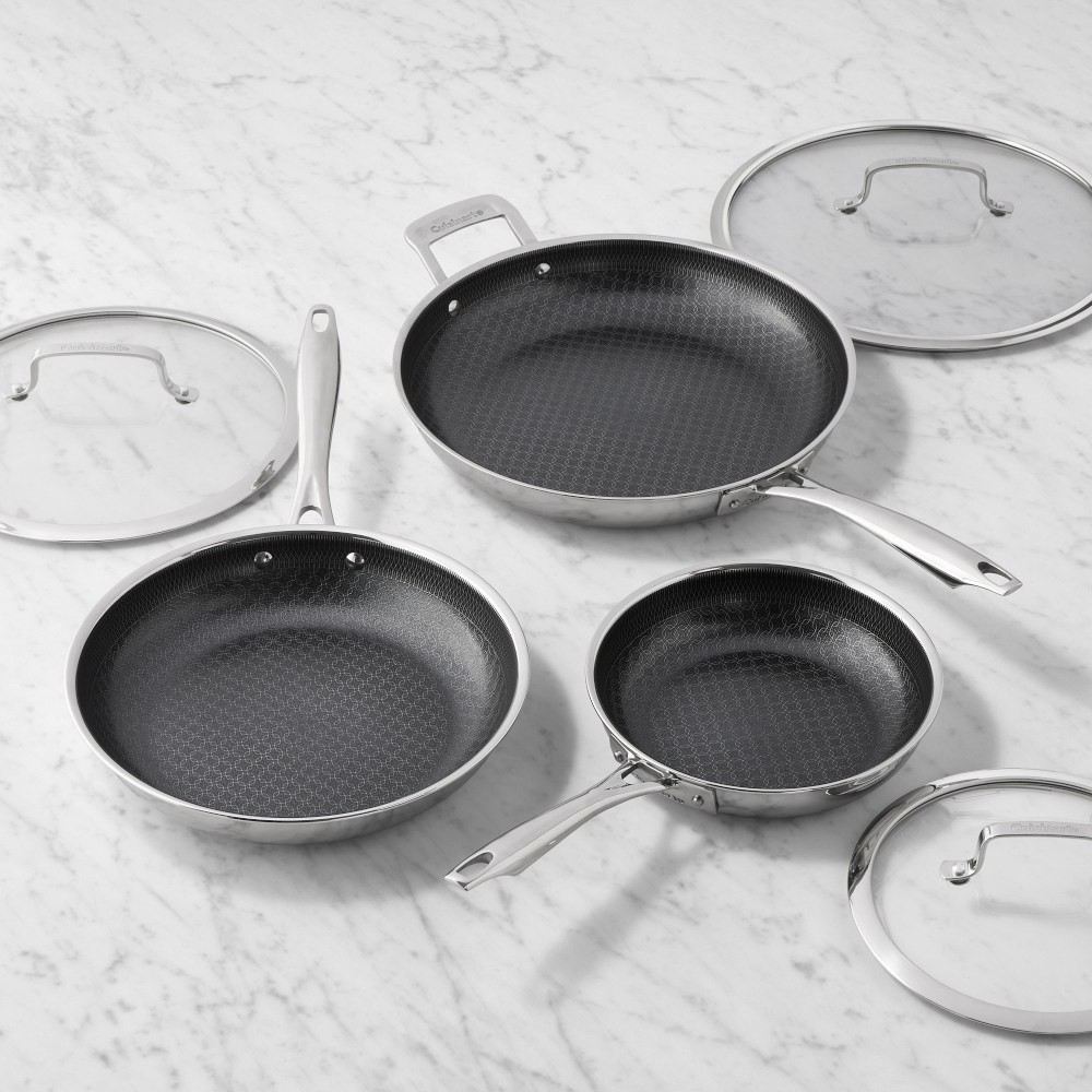 Cuisinart FusionElite+ Hybrid Stainless-Steel Ceramic Nonstick Covered Skillet Set