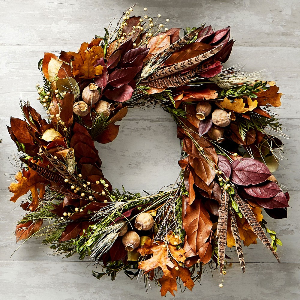 Pheasant Feather Live Wreath & Garland