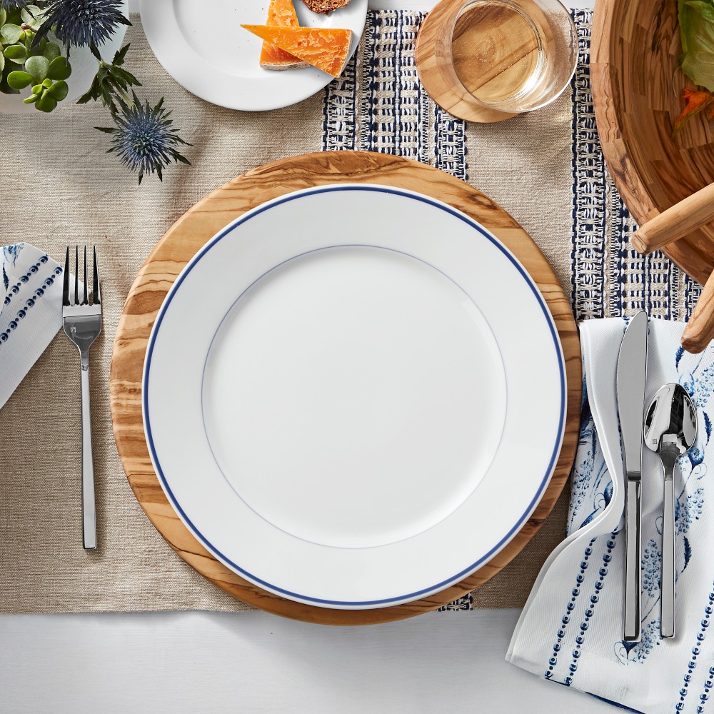 Apilco Tradition Blue-Banded Dinner Plates