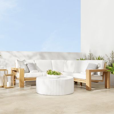 Larnaca Outdoor Natural Teak Customizable Sectional (62