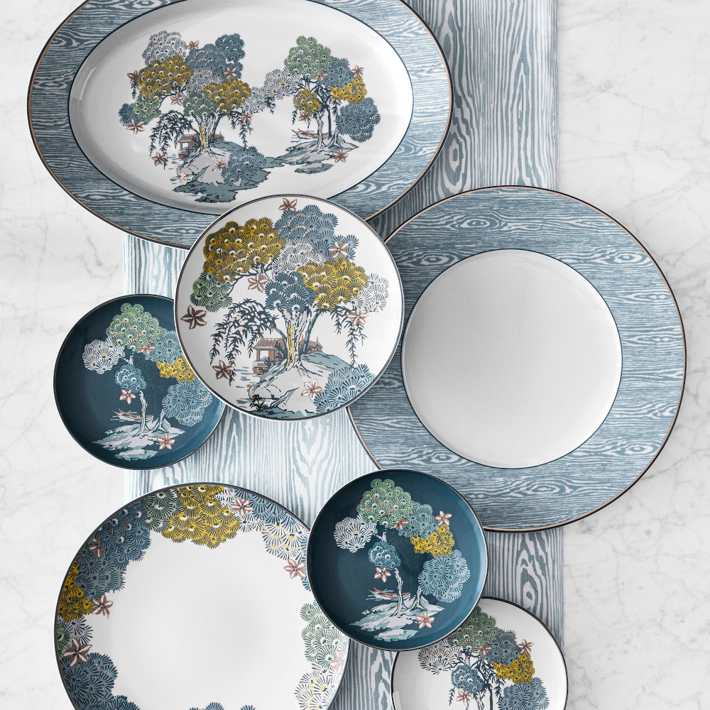 Scalamandré x Williams Sonoma Sea of Trees 12-Piece Dinnerware Set