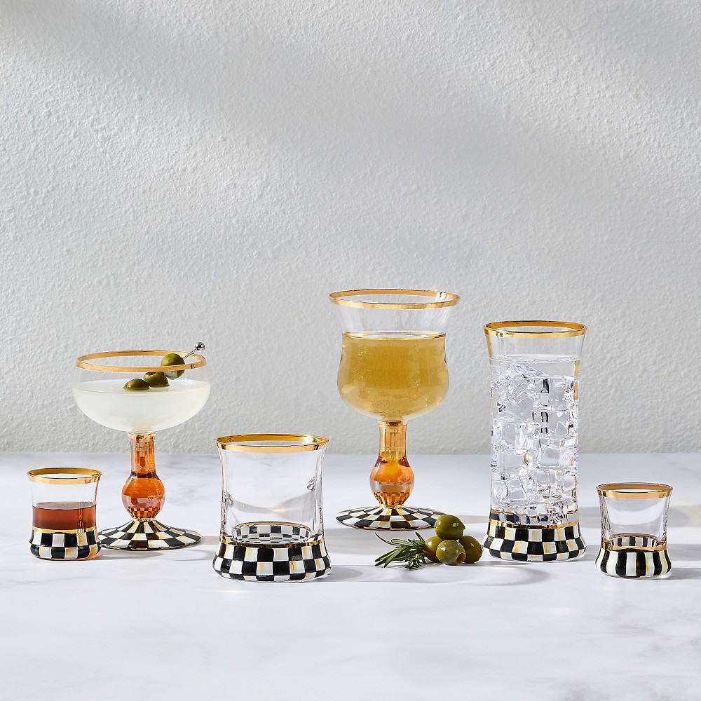 MacKenzie-Childs Courtly Check Wine Glass