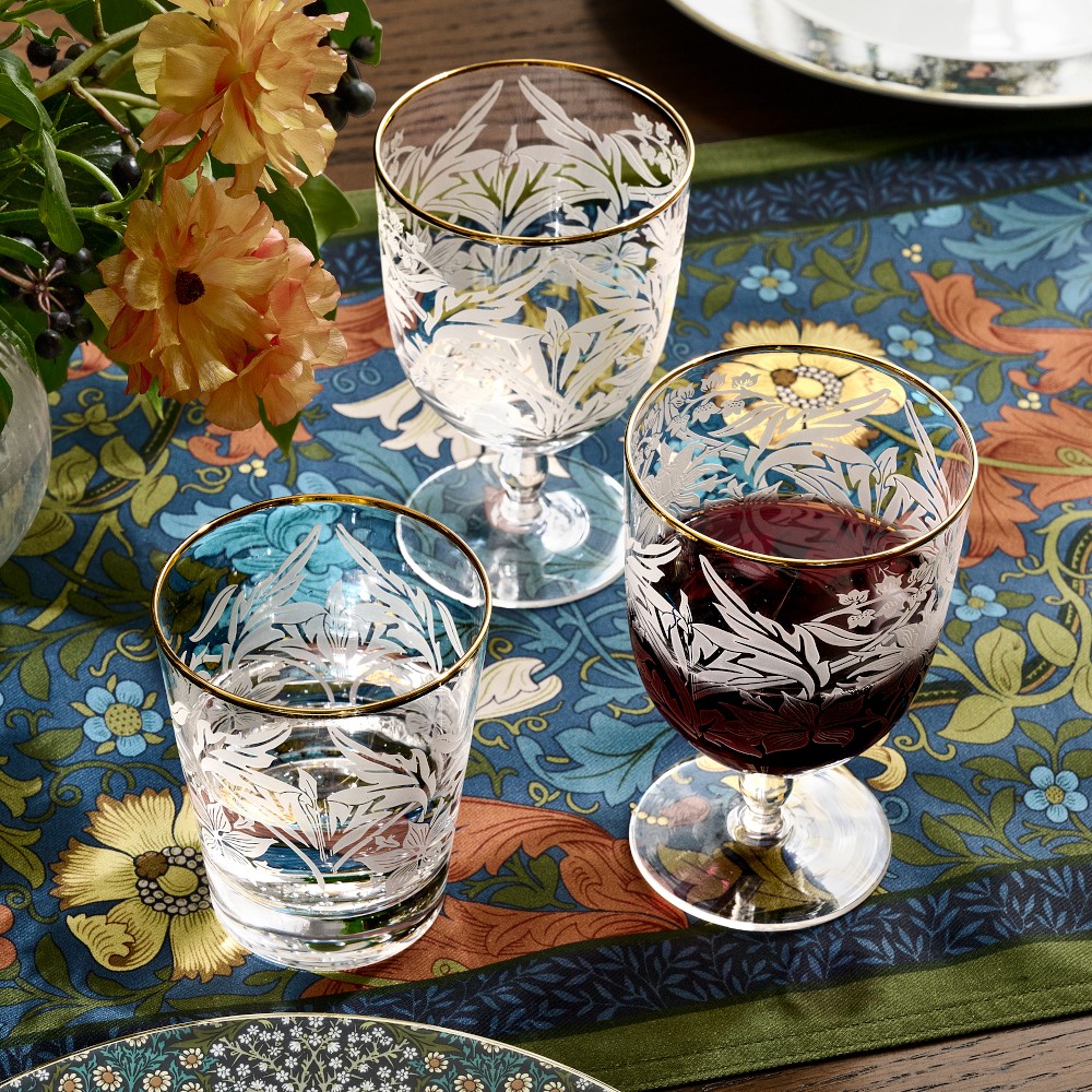 Morris & Co. x Williams Sonoma Etched Goblets, 13-oz
