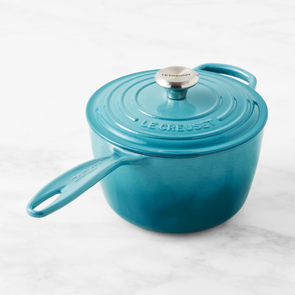 Le Creuset Signature Enameled Cast Iron Saucepan, Caribbean