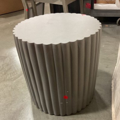 OPEN BOX: Tropea Fluted Accent Table, Fiberstone, Grey