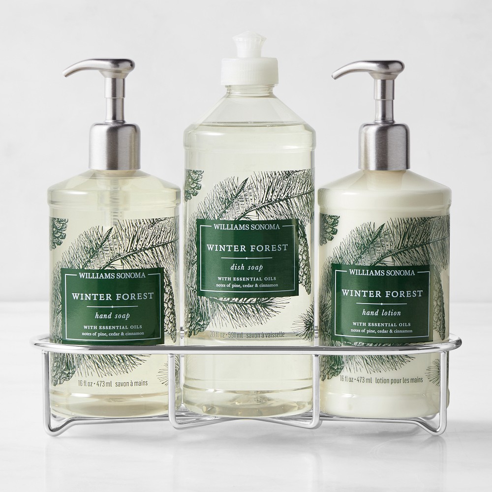Williams Sonoma Winter Forest Hand Soap, Dish Soap & Lotion 4-Piece Set