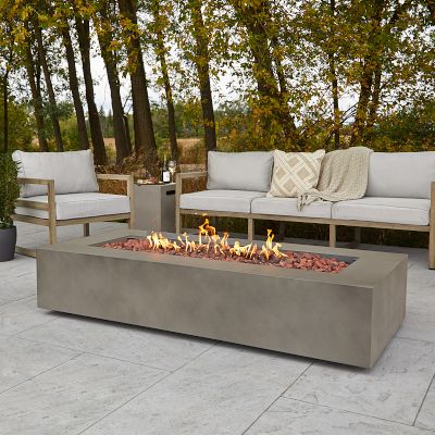 Cardona Mist Grey Rectangle Propane Fire Table with Natural Gas Conversion Kit (70