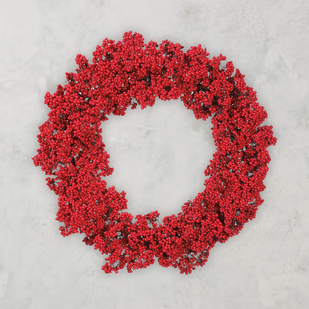 Holiday Berry Faux Wreath, 31