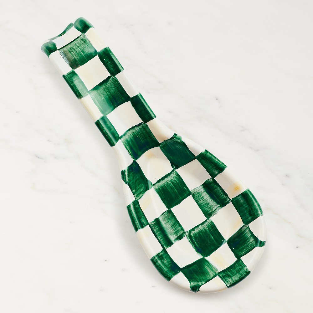 MacKenzie-Childs Emerald Check Spoon Rest