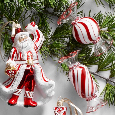 Candy Cane Santa Claus Ornament