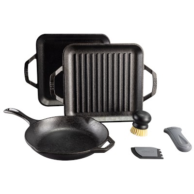 Lodge Chef Collection Seasoned Cast Iron 6-Piece Cookware Set