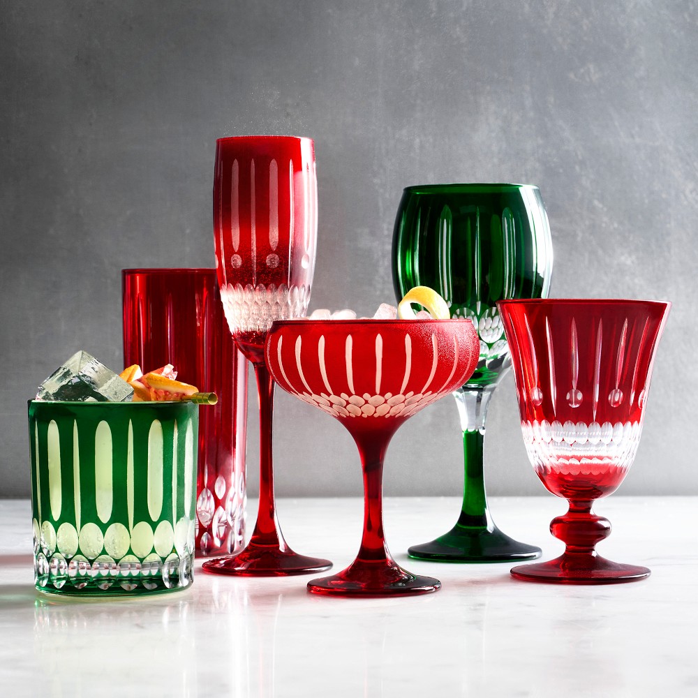 Wilshire Jewel Cut Mixed Wine Glasses, Set of 4