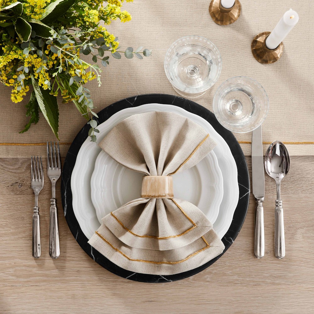 Gold Border Napkins, Set of 4