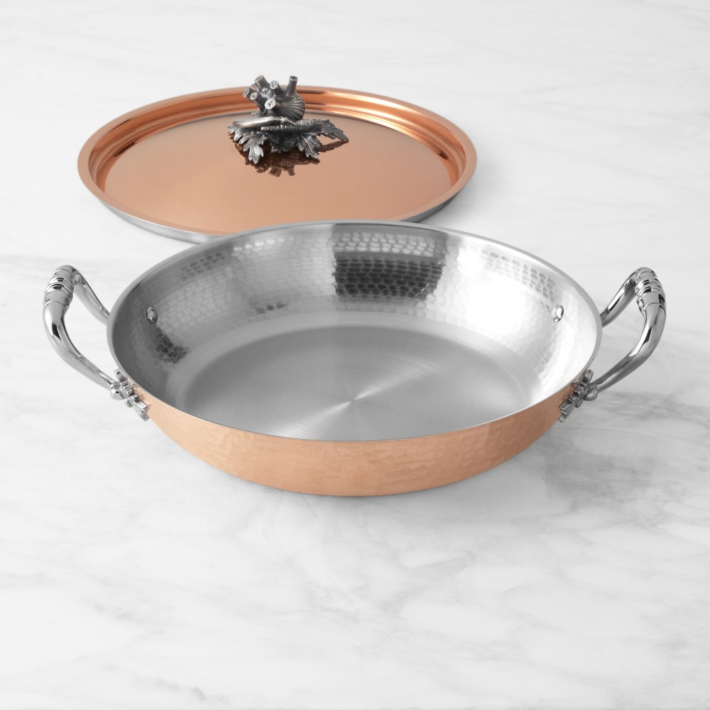 Ruffoni Opus Cupra Hammered Copper Gratin Pan with Fennel Knob, 12