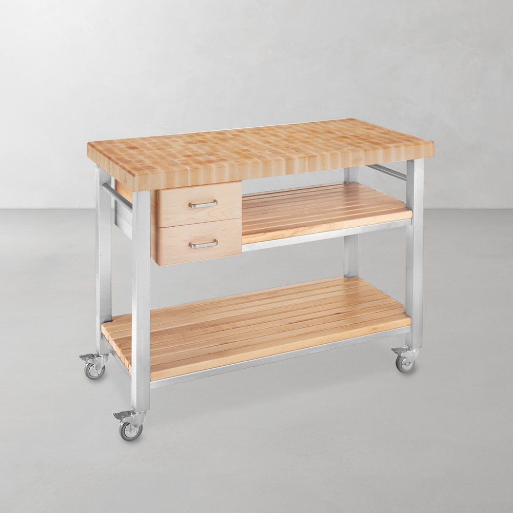 John Boos End-Grain Butcher Block Culinary Cart (48