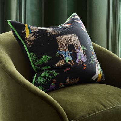 Sheila Bridges x Williams Sonoma Home Harlem Toile Print & Embroidered Pillow Cover