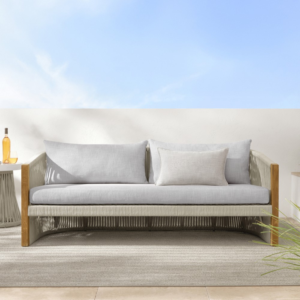 Pasadena Outdoor Teak and Rope Sofa (76