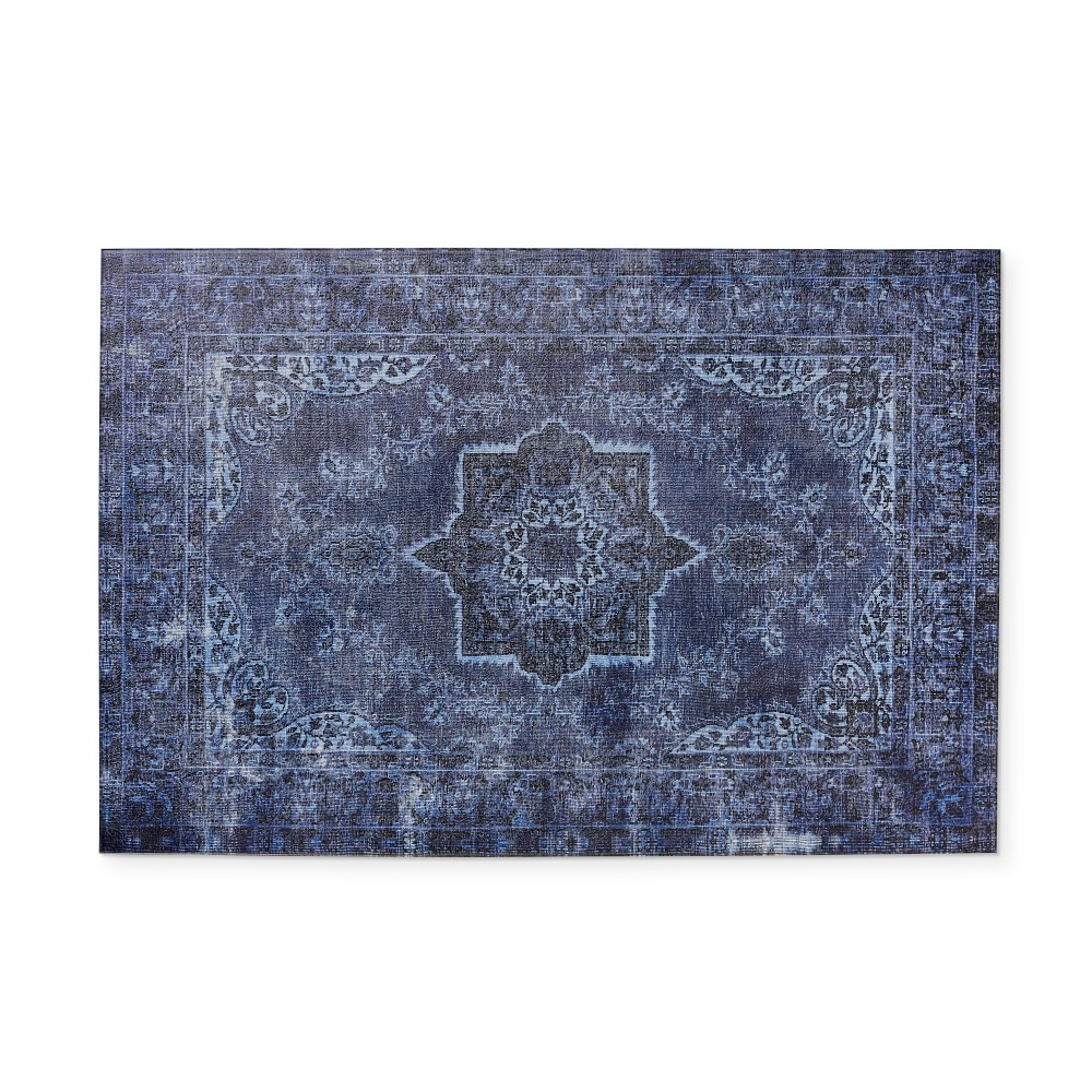 Williams Sonoma Faux Knotted Rug Comfort Mat, Blue