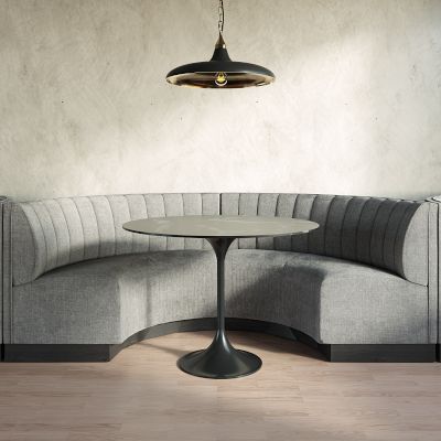 Garbo Upholstered Customizable Banquette – Vertical Tufting
