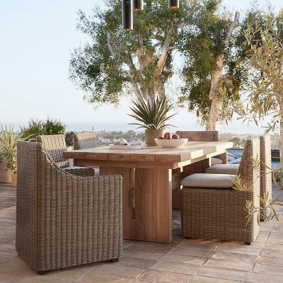 San Clemente Outdoor Natural Teak Rectangular Dining Table (84