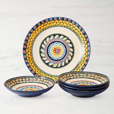Sicily Ceramic Pasta Bowl Set with Serving Bowl