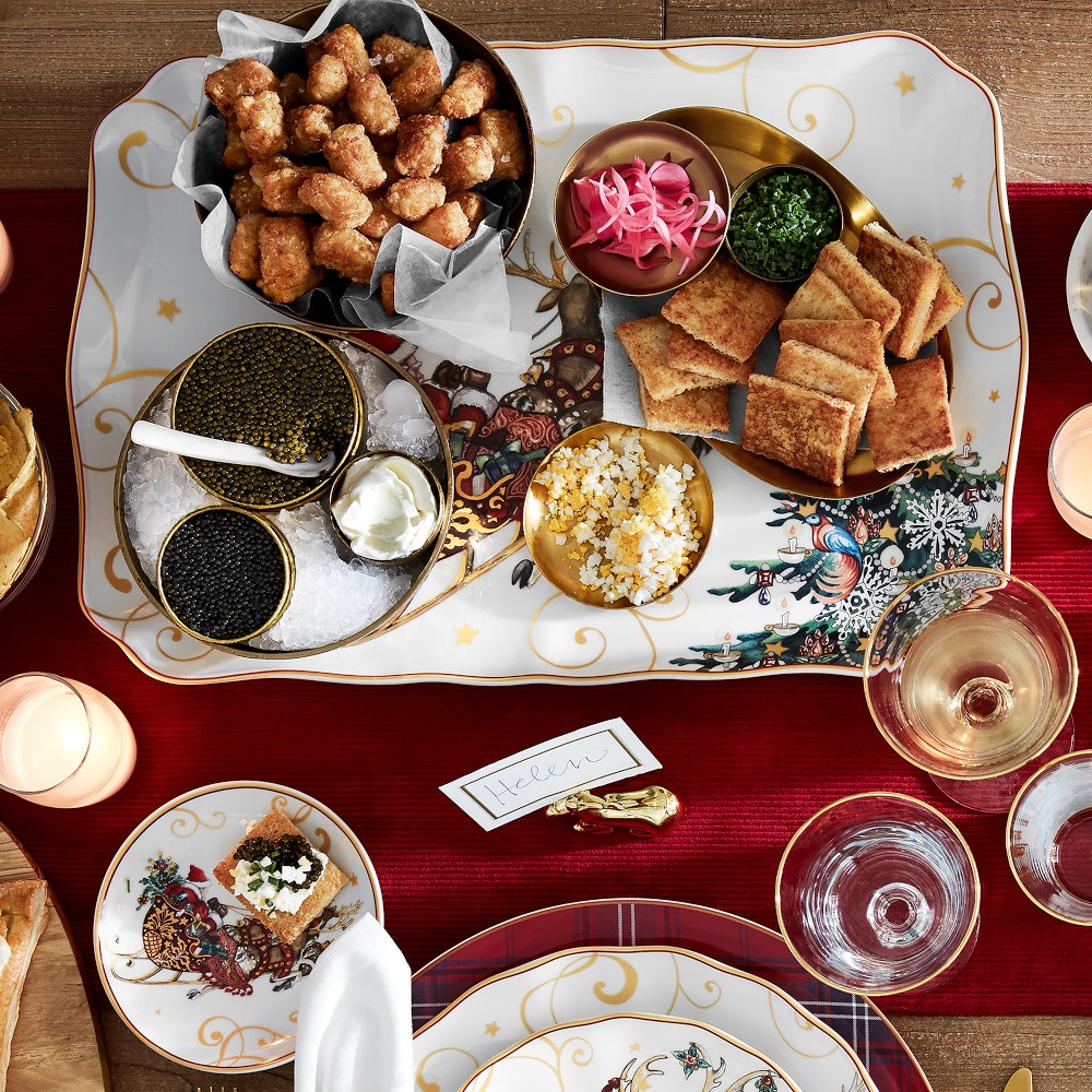 'Twas the Night Before Christmas Santa Sleigh Platter