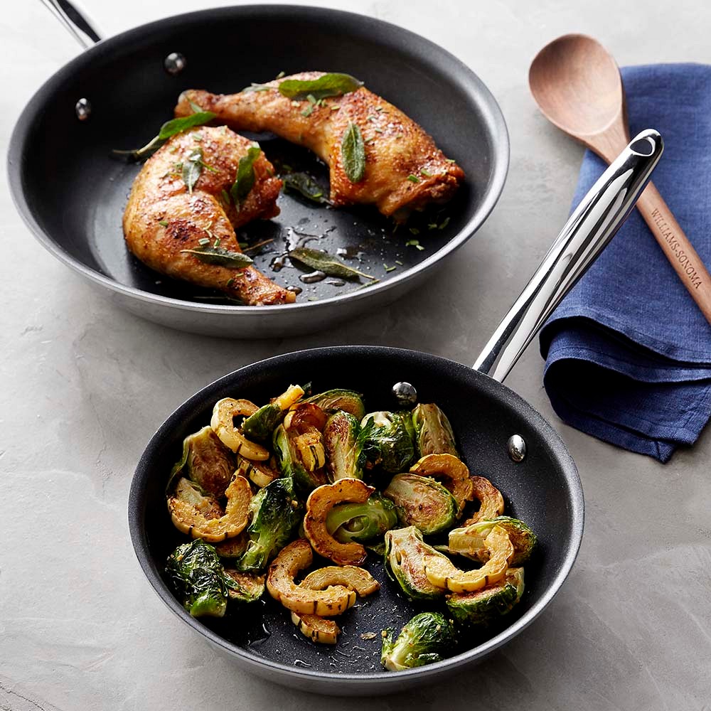 Williams Sonoma Signature Thermo-Clad™ Stainless-Steel Nonstick Fry Pan Set