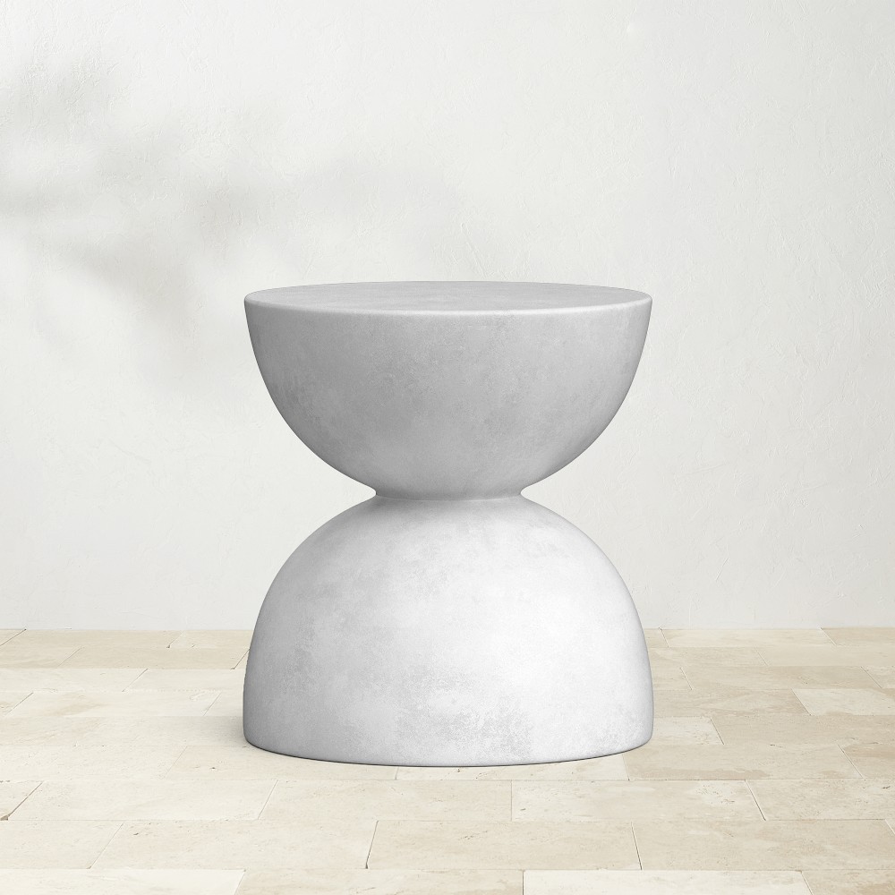 Claire Outdoor Concrete Hourglass Side Table (19.5