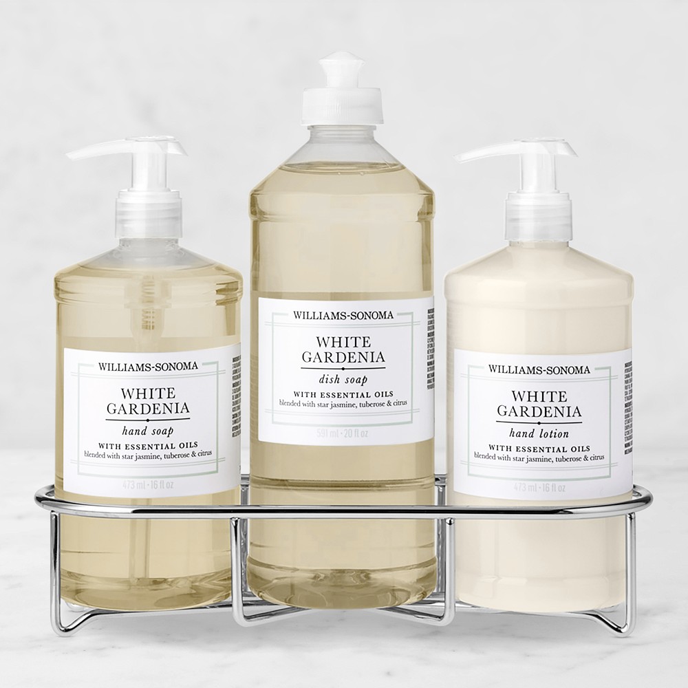 Williams Sonoma White Gardenia Hand Soap, Dish Soap & Lotion 4-Piece Kitchen Set