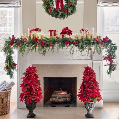 Balsam Hill Lit Poinsettia Celebration Pot Filler