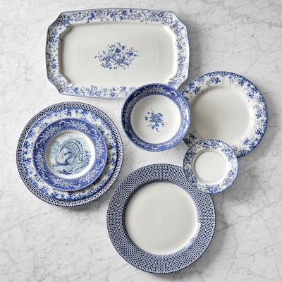 English Floral Rectangular Platter