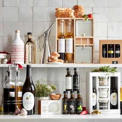 Trudeau Oil & Vinegar Bottles in Caddy