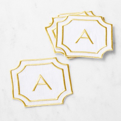 Cartouche Monogram Coasters, Set of 4