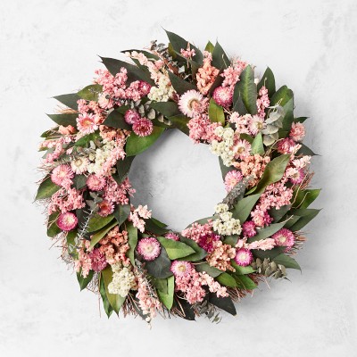 Spring Pink Blossom Live Wreath, 20