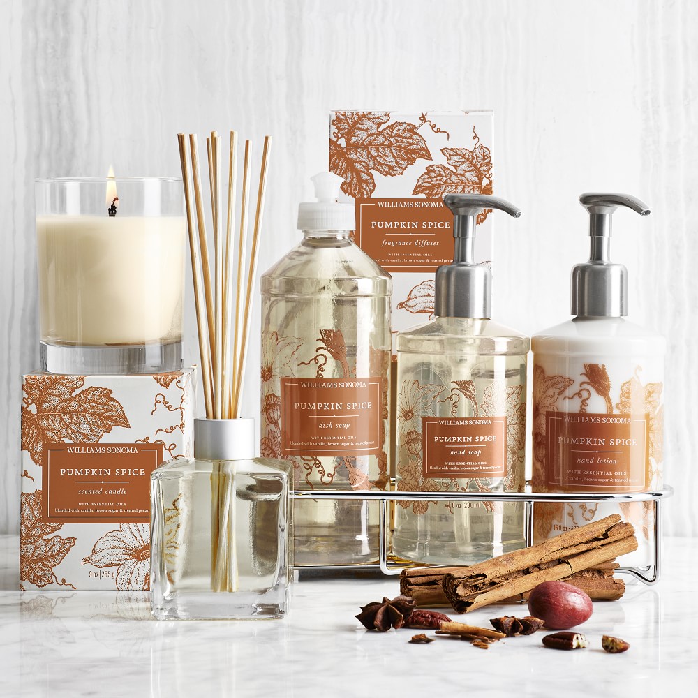 Williams Sonoma Pumpkin Spice Hand Soap, Dish Soap & Lotion 4-Piece Kitchen Set