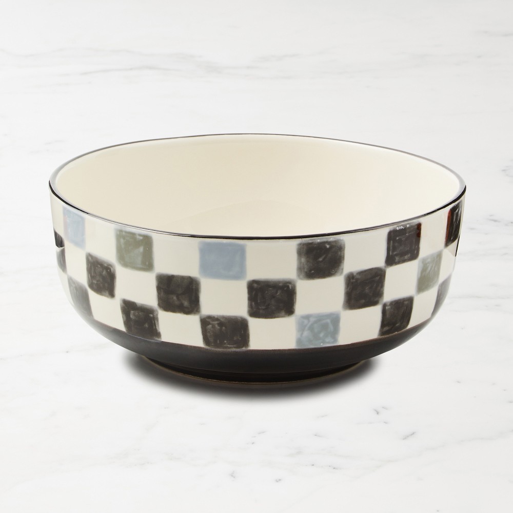 MacKenzie-Childs Stoneware Check Serving Bowl