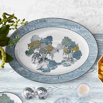 Scalamandré x Williams Sonoma Sea of Trees Oval Platter