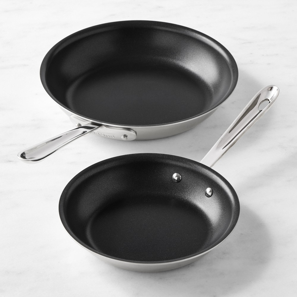 All-Clad D5® Brushed Stainless-Steel Pro Nonstick Fry Pan Set, 8
