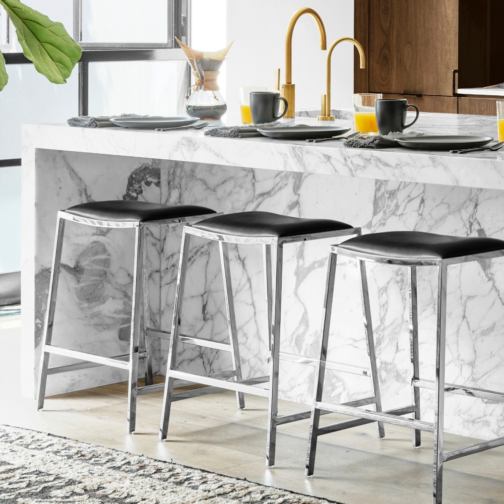 Dessau Upholstered Backless Counter & Bar Stool