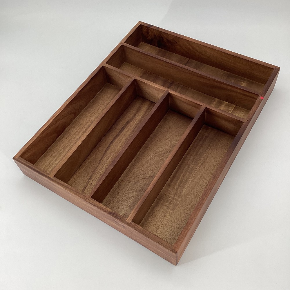 OPEN BOX: Hold Everything Flatware In-drawer Organizer, Walnut Finish, Large