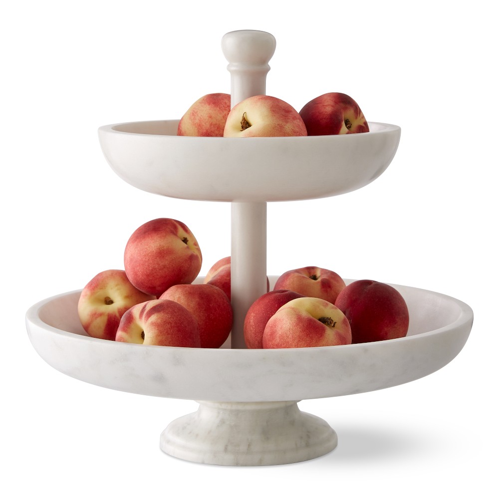 OPEN BOX: Marble Tiered Fruit Bowl