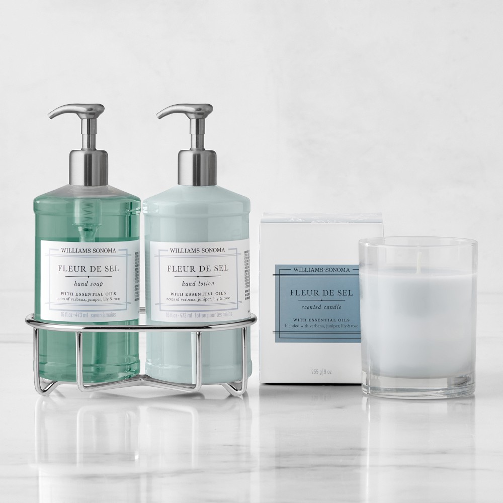 Williams Sonoma Fleur De Sel Hand Soap, Lotion & Candle 4-Piece Kitchen Set